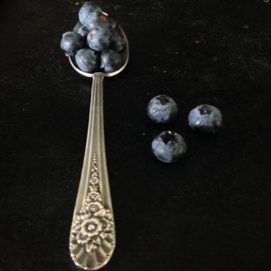 Blueberries on grandma's spoon