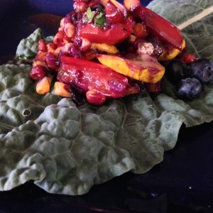 Roasted blueberry/sweet pepper & summer squash salad